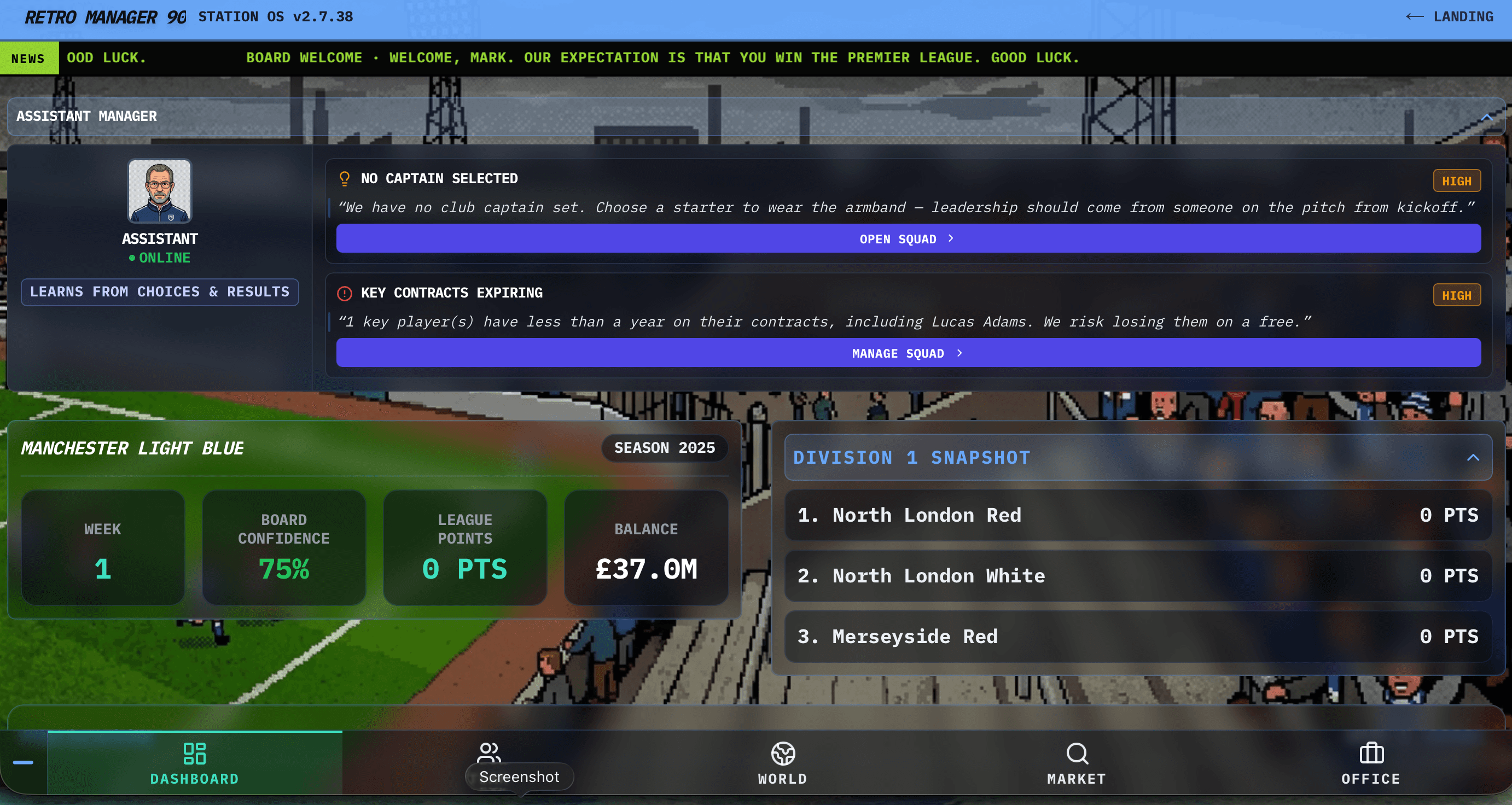 Retro Manager 90 in-game screenshot 2