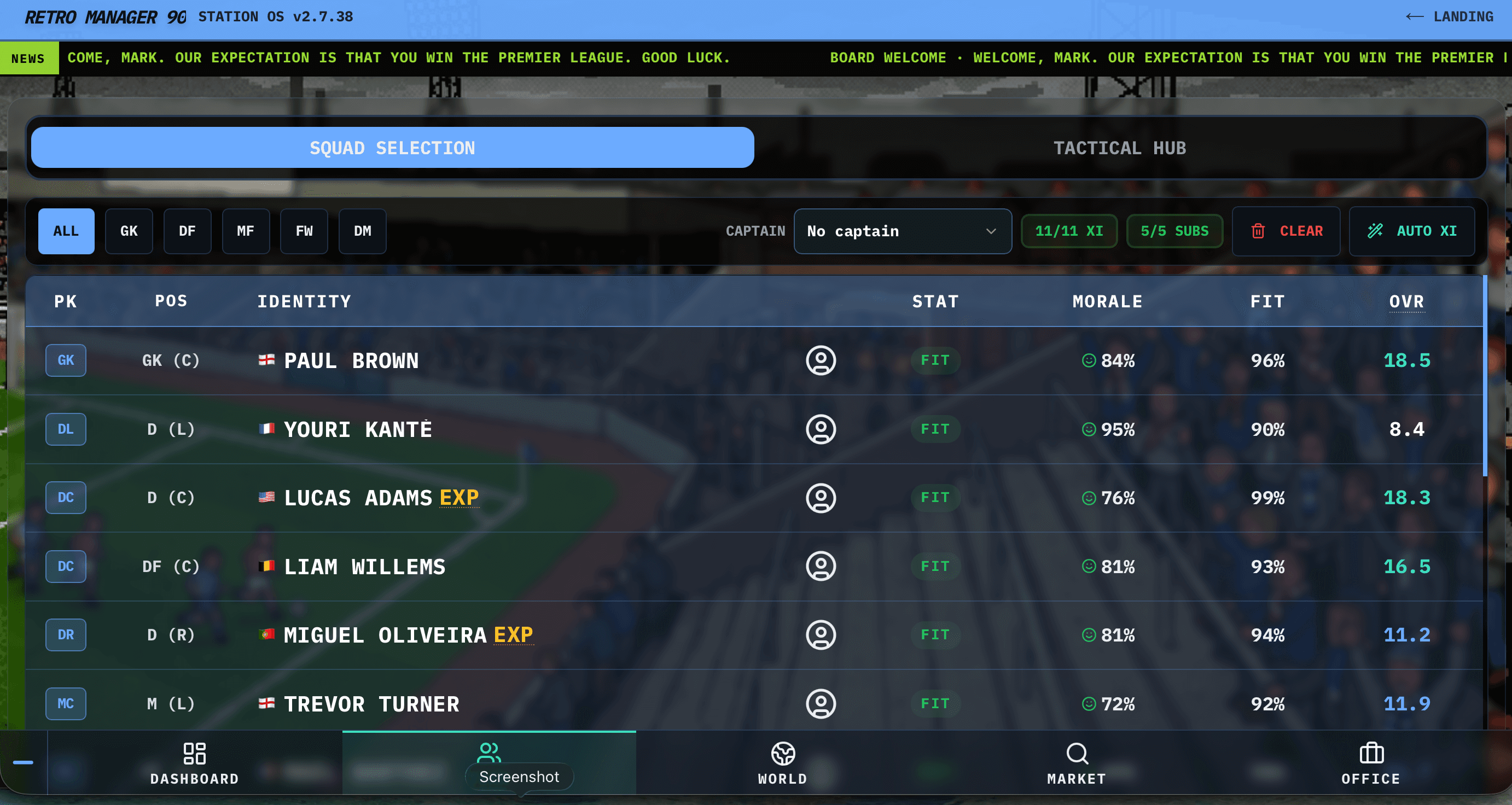 Retro Manager 90 in-game screenshot 3